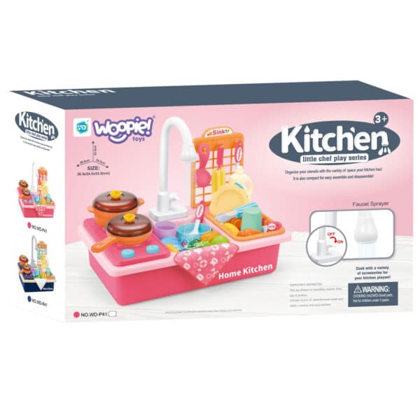WOOPIE Zlewozmywak 2w1 Kuchnia dla Dzieci Różowa - 013