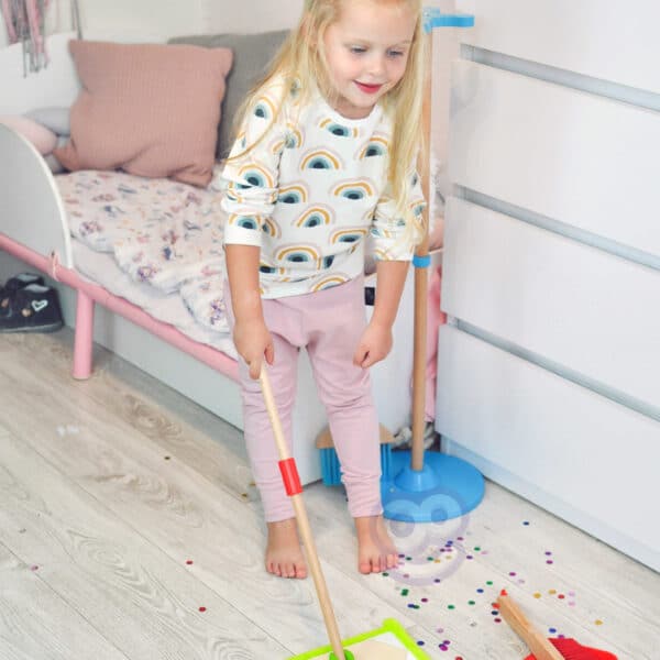 TOOKY TOY Drewniany Zestaw do Sprzątania dla Dzieci 6 el. - 006