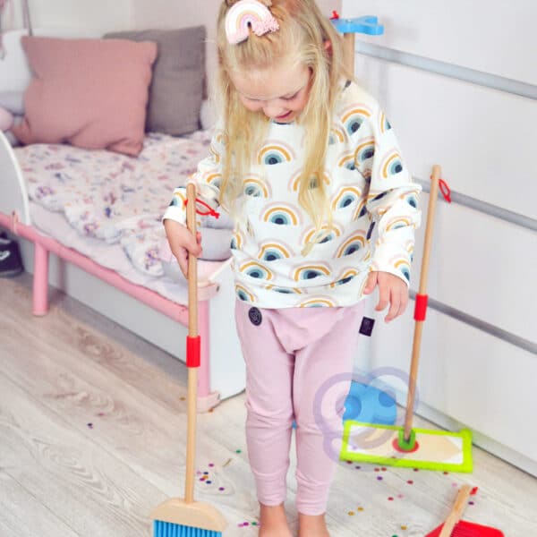 TOOKY TOY Drewniany Zestaw do Sprzątania dla Dzieci 6 el. - 008