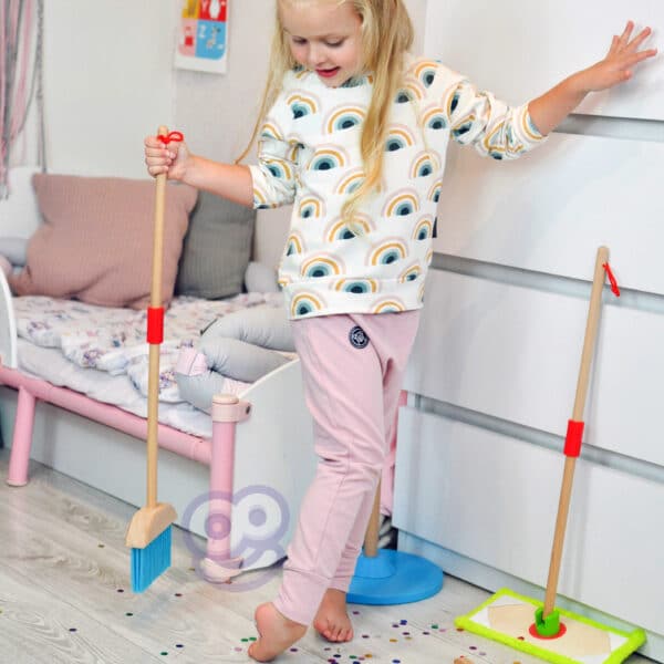 TOOKY TOY Drewniany Zestaw do Sprzątania dla Dzieci 6 el. - 013