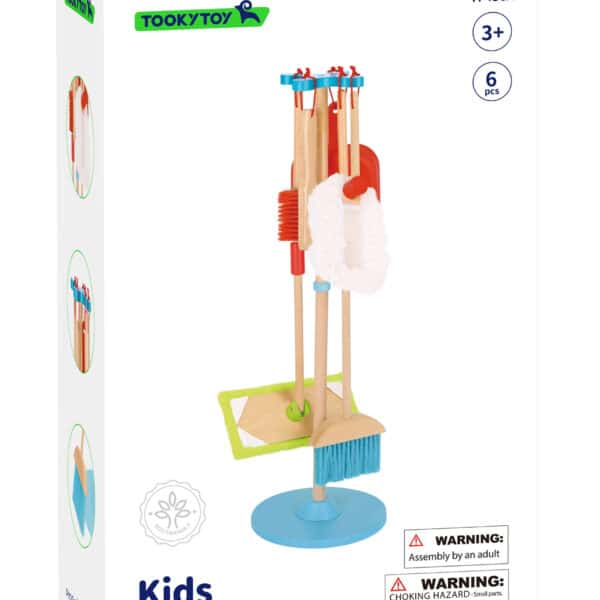 TOOKY TOY Drewniany Zestaw do Sprzątania dla Dzieci 6 el. - 014