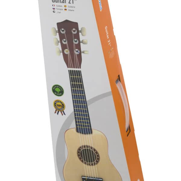 Viga Drewniana gitara dla dzieci Naturalna 21 cali 6 strun - 009
