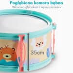WOOPIE Perkusja Edukacyjna dla Dzieci 5 Bębnów 1 Talerz + Taboret z Motywem Zwierzątek - 004