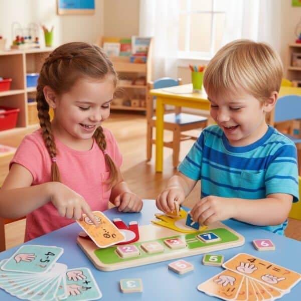 TOOKY TOY Drewniana Zabawka Edukacyjna do Nauki Liczenia Na Palcach Dodawanie i Odejmowanie - 002