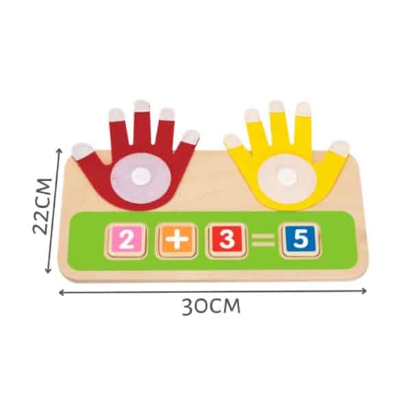 TOOKY TOY Drewniana Zabawka Edukacyjna do Nauki Liczenia Na Palcach Dodawanie i Odejmowanie - 006