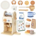 TOOKY TOY Drewniany Zestaw Do Kawy - Ekspres Baristy - 003