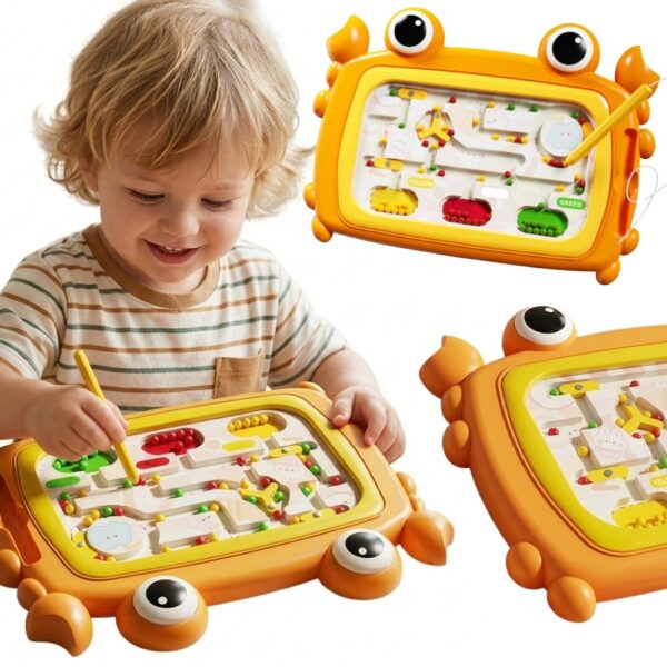 WOOPIE Tablica Magnetyczna Montessori Labirynt Krab Pomarańczowa - 001