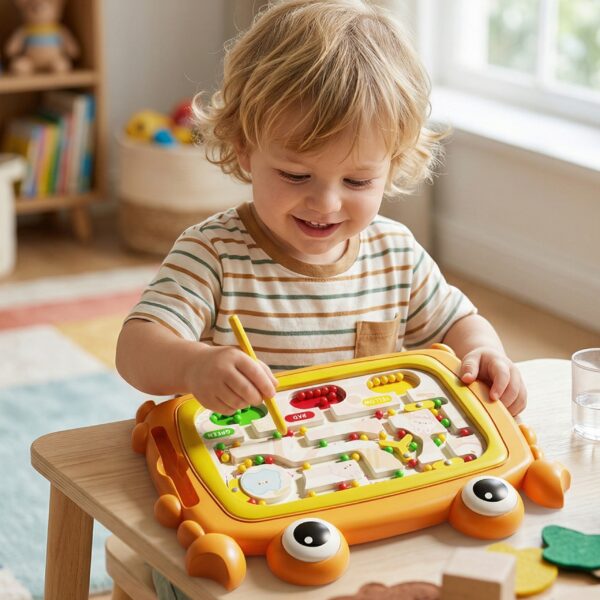 WOOPIE Tablica Magnetyczna Montessori Labirynt Krab Pomarańczowa - 003