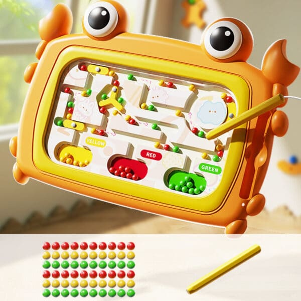 WOOPIE Tablica Magnetyczna Montessori Labirynt Krab Pomarańczowa - 004