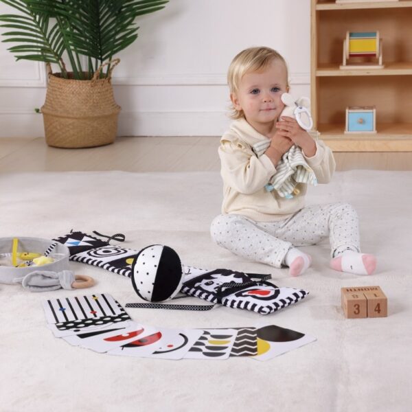 WOOPIE GREEN Box Pudełko XXL Montessori Edukacyjne 7w1 Sensoryczne 0-2 Miesiące 18el. FSC - 002