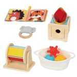 WOOPIE GREEN Box Pudełko XXL Montessori Edukacyjne 6w1 Sensoryczne 5-6 Miesięcy 13el. FSC - 007