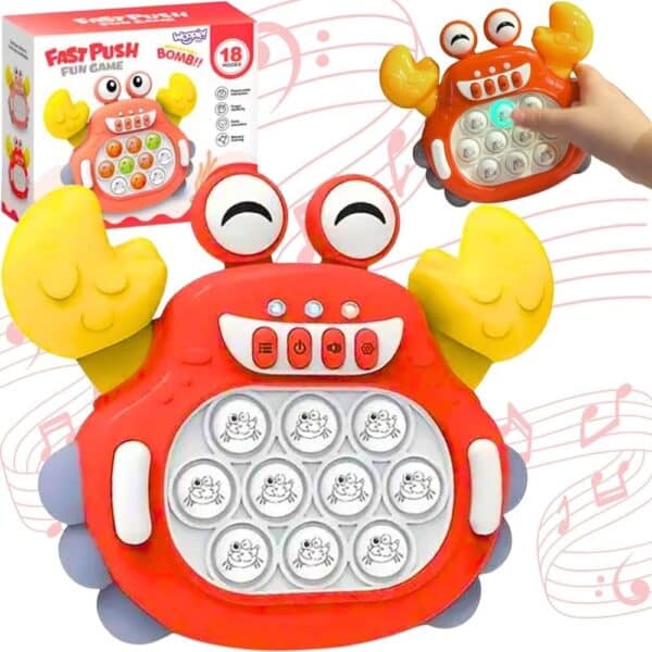WOOPIE Gra POP IT Elektroniczna Antystresowa Zręcznościowa Krab Czerwony - 001