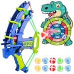 WOOPIE Gra Zręcznościowa w Rzutki na Rzepy Zestaw 2w1 Tarcza + Wyrzutnia Łuk Dino - 001