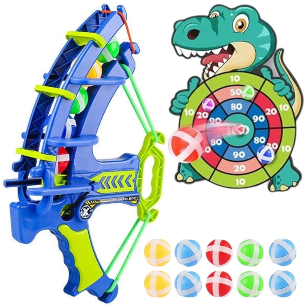 WOOPIE Gra Zręcznościowa w Rzutki na Rzepy Zestaw 2w1 Tarcza + Wyrzutnia Łuk Dino - 001
