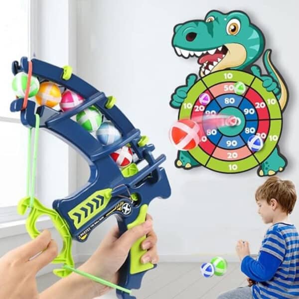 WOOPIE Gra Zręcznościowa w Rzutki na Rzepy Zestaw 2w1 Tarcza + Wyrzutnia Łuk Dino - 002