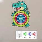 WOOPIE Gra Zręcznościowa w Rzutki na Rzepy Zestaw 2w1 Tarcza + Wyrzutnia Łuk Dino - 003