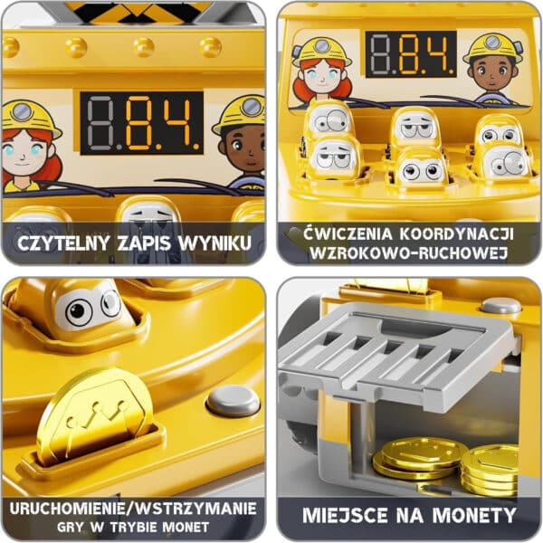 WOOPIE Gra Zręcznościowa Uderz Młotkiem Wbijak Plac Budowy z Akcesoriami - 012