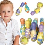 WOOPIE Gra Zręcznościowa Kręgle Miękkie Soft Dinozaury Zestaw 12el. - 001