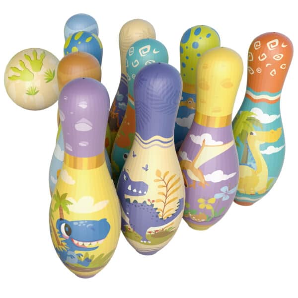 WOOPIE Gra Zręcznościowa Kręgle Miękkie Soft Dinozaury Zestaw 12el. - 007