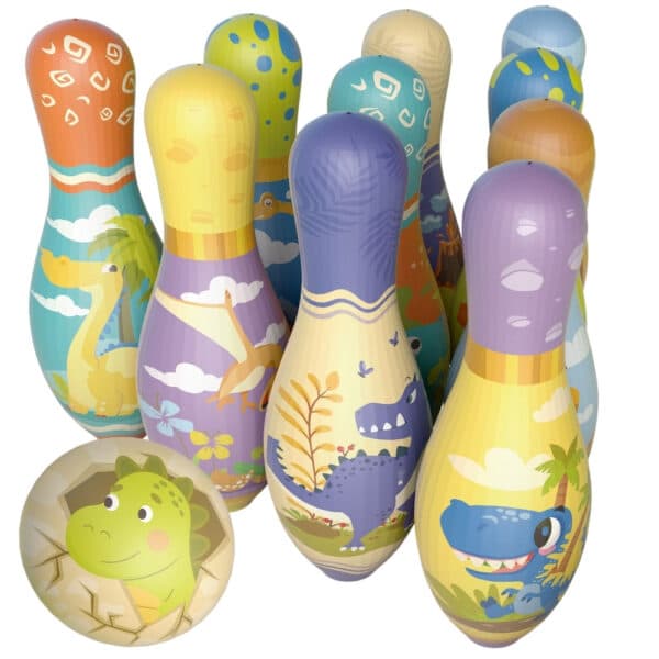 WOOPIE Gra Zręcznościowa Kręgle Miękkie Soft Dinozaury Zestaw 12el. - 008