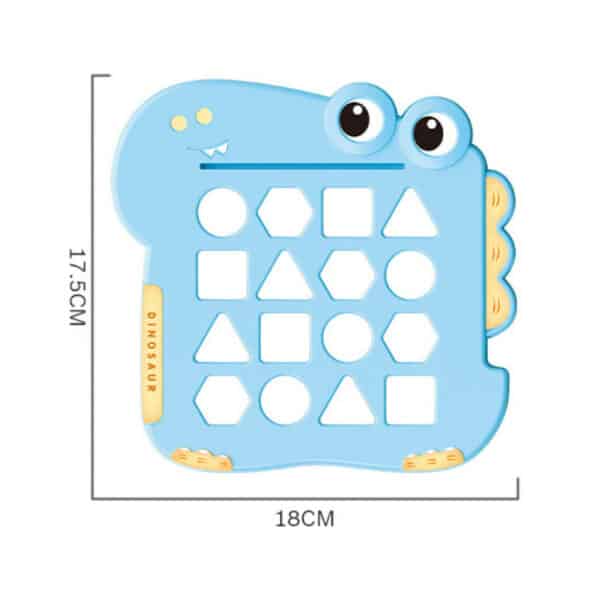 WOOPIE Układanka Montessori Dinozaur Gra Zręcznościowa Dopasuj Kształty - 009