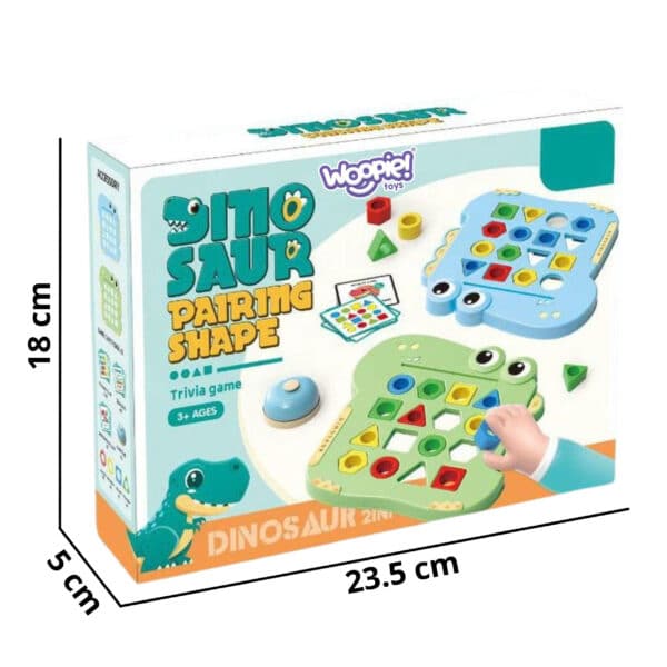 WOOPIE Układanka Montessori Dinozaur Gra Zręcznościowa Dopasuj Kształty - 012