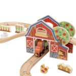 TOOKY TOY Drewniana Kolejka Farma Zestaw 48 el. - 003