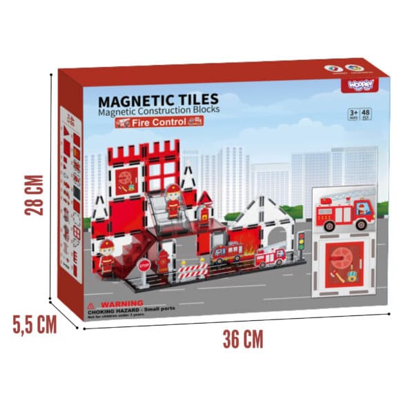 WOOPIE Klocki Magnetyczne 3D Zestaw Straż Pożarna 48el. - 009