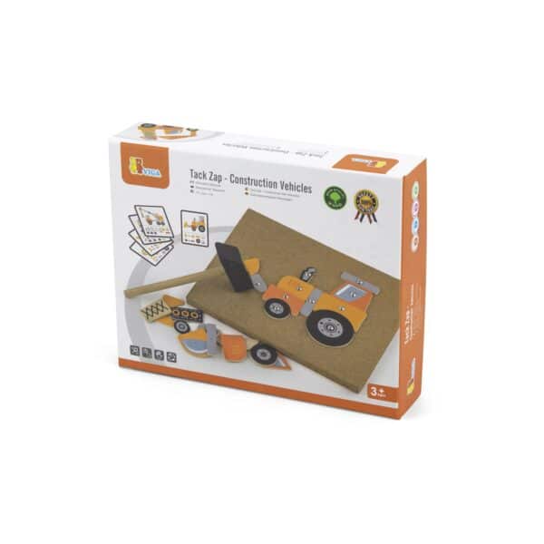VIGA Drewniana Przybijanka Pojazdy budowlane 45 elementów Montessori - 005