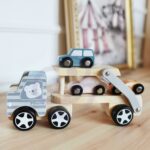 VIGA PolarB Drewniana laweta z samochodzikami Montessori - 007