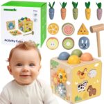 Duża Drewniana Kostka Edukacyjna Tooky Toy Wiosna – Sorter 5w1 18m+ - 001