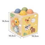 Duża Drewniana Kostka Edukacyjna Tooky Toy Wiosna – Sorter 5w1 18m+ - 005