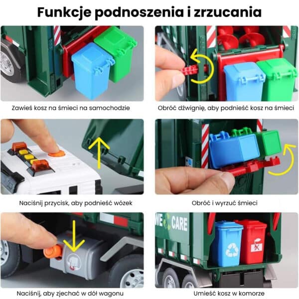 WOOPIE Śmieciarka Ciężarówka Segregacja Śmieci - skala 1:10 - 010