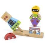 Drewniana piramidka edukacyjna Roboty z kartami wzorów - Viga - 007