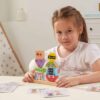 Drewniana piramidka edukacyjna Roboty z kartami wzorów - Viga - 009