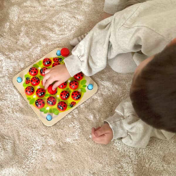 Gra Memory Montessori Drewniana Biedronka Woopie seria Green - 004