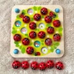 Gra Memory Montessori Drewniana Biedronka Woopie seria Green - 006