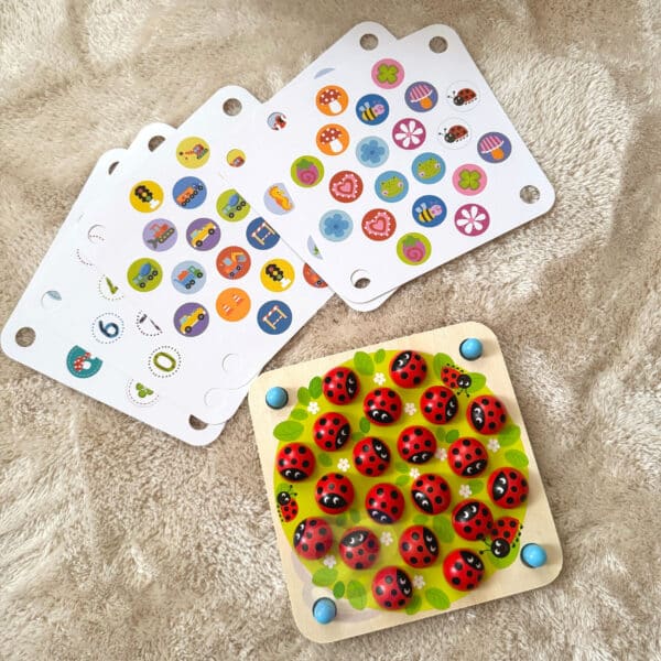 Gra Memory Montessori Drewniana Biedronka Woopie seria Green - 007