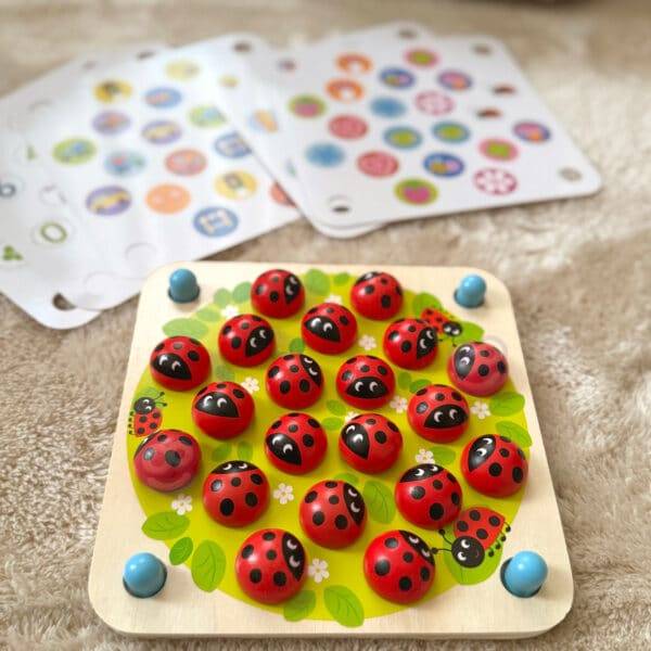 Gra Memory Montessori Drewniana Biedronka Woopie seria Green - 008