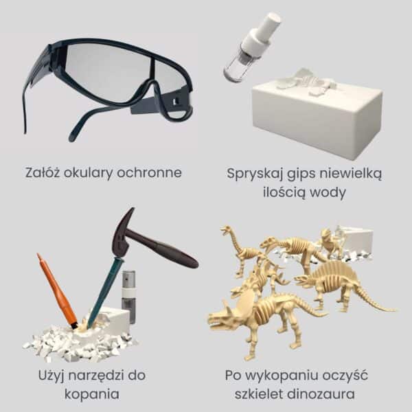 WOOPIE Wykopalisko "Mały Archeolog" 6 Szkieletów Dinozaurów - 007