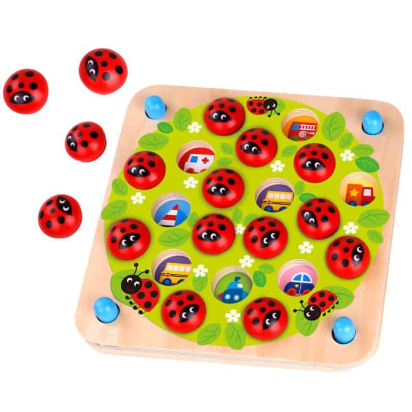 Gra Memory Montessori Drewniana Biedronka Woopie seria Green - 010