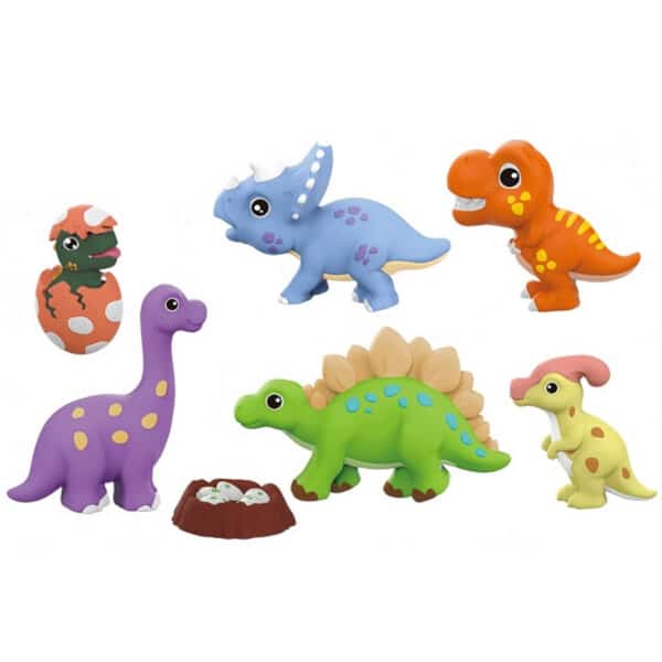 WOOPIE Zestaw Kreatywny z Farbami DIY Zrób Odlewy Gipsowe Figurki i Pomaluj - Zestaw Dinozaury - 006
