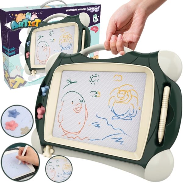 WOOPIE Znikopis Tablica Magnetyczna Kolorowa + 2 Stempelki Zielony - 004