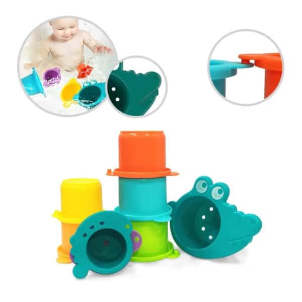 WOOPIE BABY Zabawka do Kąpieli Kubeczki Przelewowe Krokodylek - 002