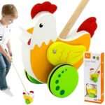 VIGA Drewniany Pchacz Edukacyjny Kurka - 001