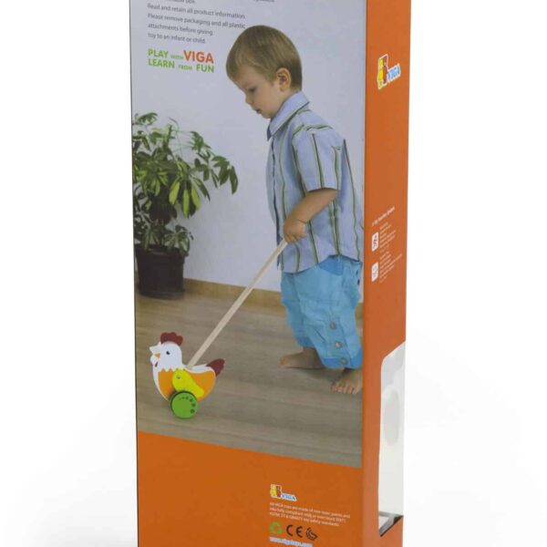 VIGA Drewniany Pchacz Edukacyjny Kurka - 006