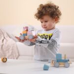 VIGA PolarB Drewniana Kolejka z Wagonikami i Zwierzątkami Do Układania Montessori - 003