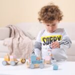 VIGA PolarB Drewniana Kolejka z Wagonikami i Zwierzątkami Do Układania Montessori - 004