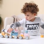 VIGA PolarB Drewniana Kolejka z Wagonikami i Zwierzątkami Do Układania Montessori - 005
