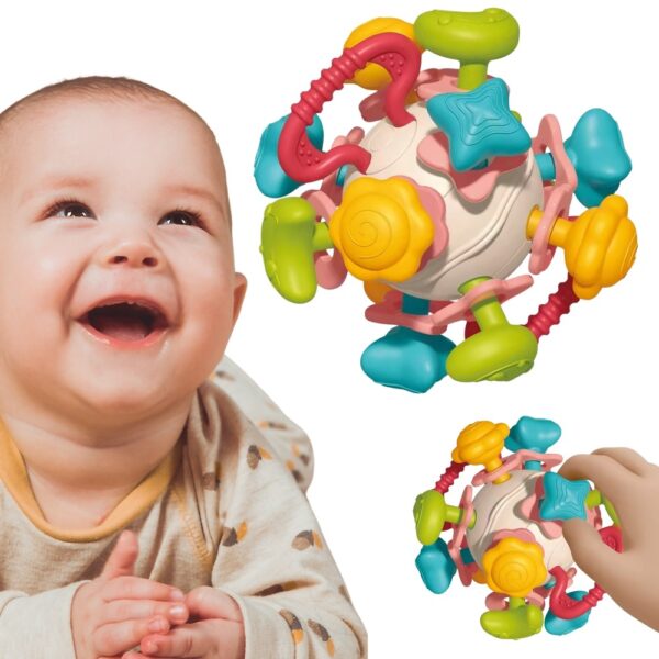 WOOPIE BABY Miękka Grzechotka 4w1 Gryzak Zabawka Sensoryczna dla Niemowląt 0m+ - 001